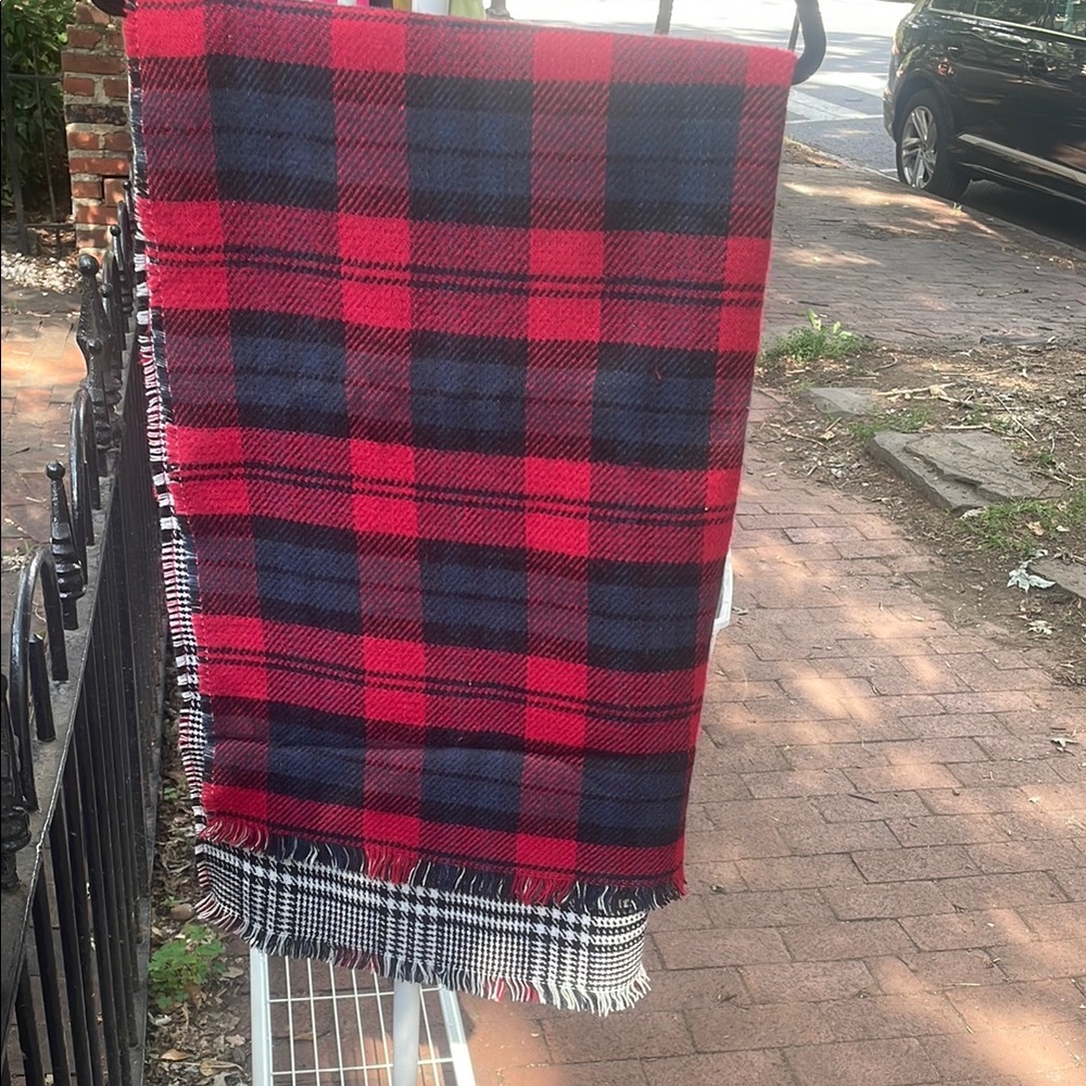 Red and Black Plaid Scarf